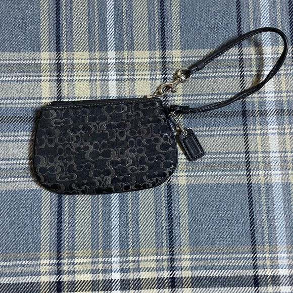 Coach Handbags - Coach wristlet black and silver optical signature y2k